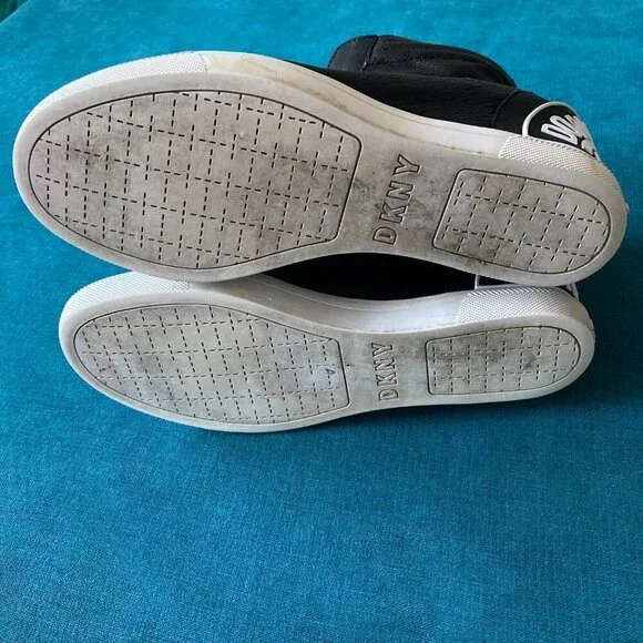 Donna Karan DKNY Women's Black White Wedge Bootie Sneakers Size 9.5 - Picture 10 of 12